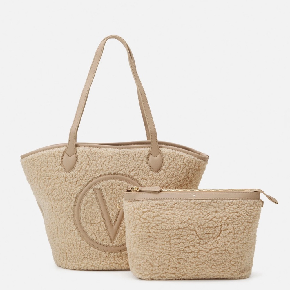 Valentino Bag Beige Tote and Pouch Set